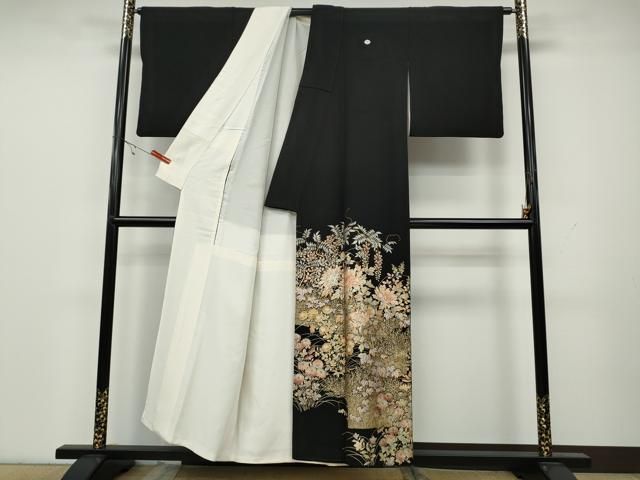 平和屋着物○金彩友禅 卓越技能者・名工・和田光正 黒留袖 竹垣草花文