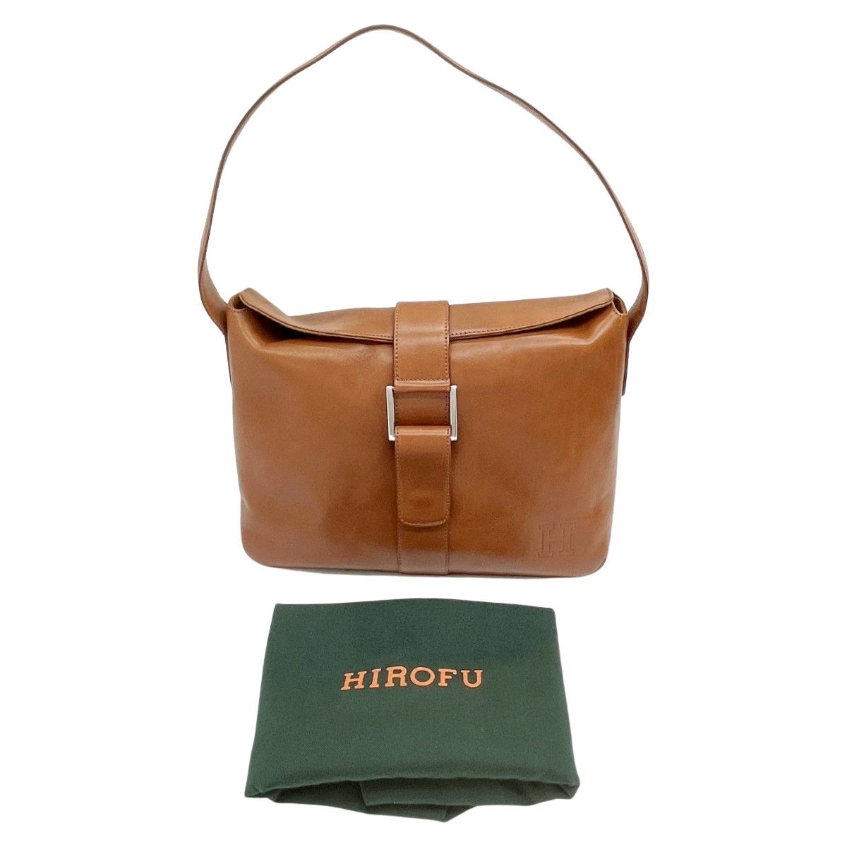 ◆◆HIROFU ヒロフ アームショルダーバッグ 肩掛けカバン レザー レディース ブラウン