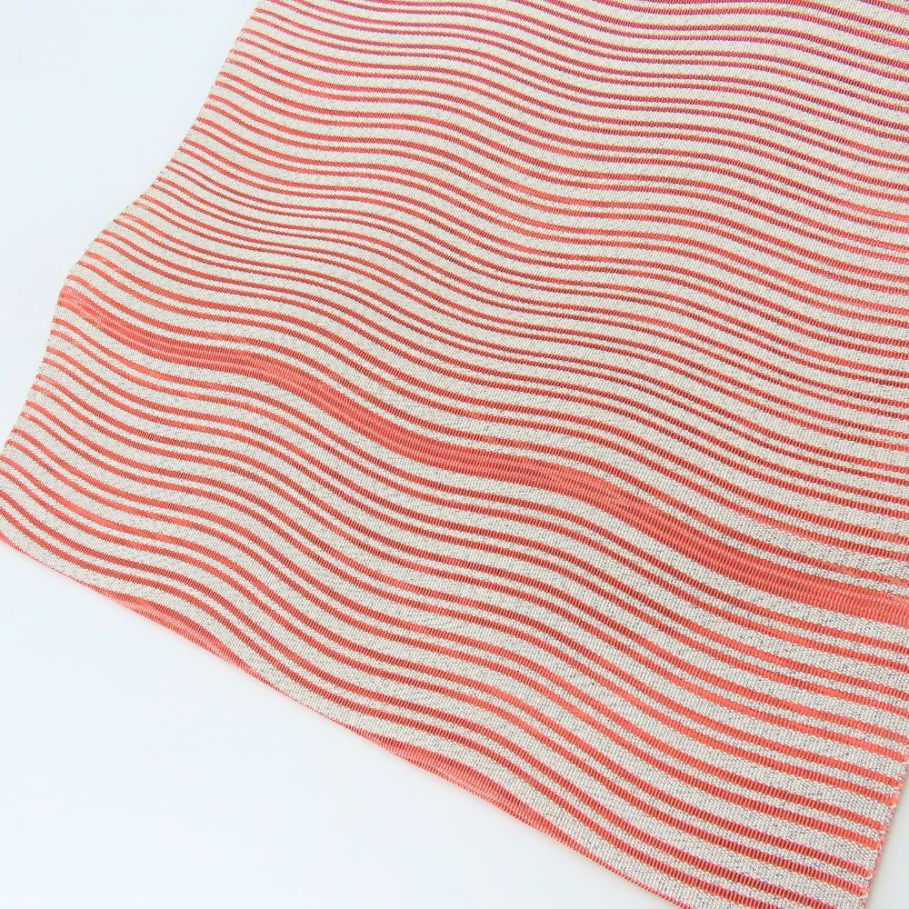  名古屋帯 波筬織 絽 正絹 金銀糸除く 銀糸 ピンク ホワイト シルバー 松葉仕立て 桐箱入り 夏物 和装 呉服 和服 きもの レディース 女性 その他 その他