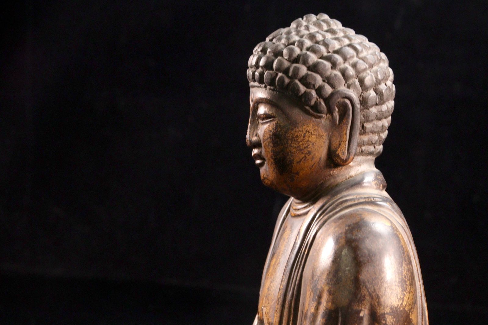 阿弥陀如来 木彫り 仏像 座像 切金 仏教美術 置物 阿弥陀如来像 木彫 