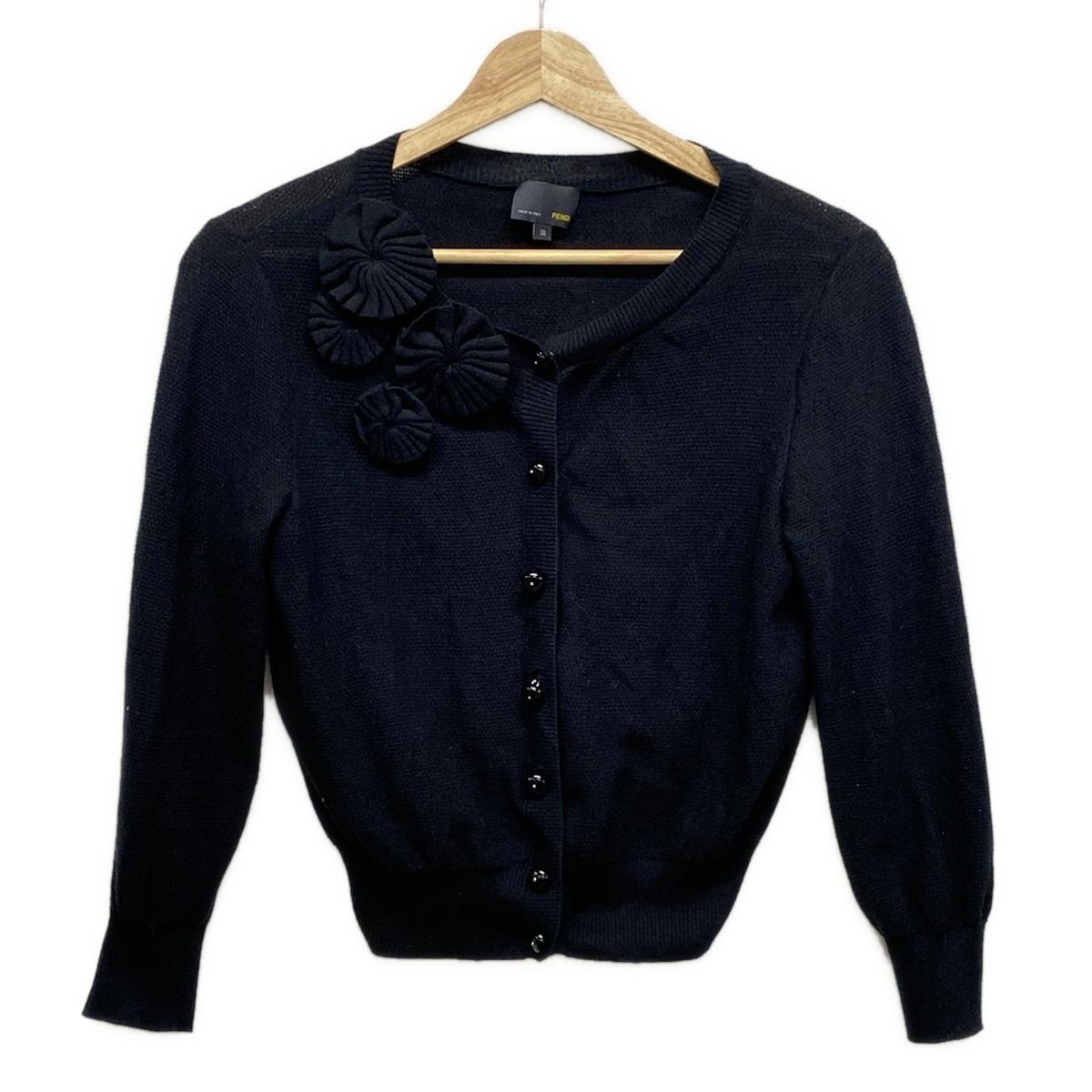 フェンディ FENDI カーディガン サイズ38 S ズッカ柄 ベージュ×黒 レディース トップス フェンディ カーディガン サイズ38 S - FENDI フェンディ レディース