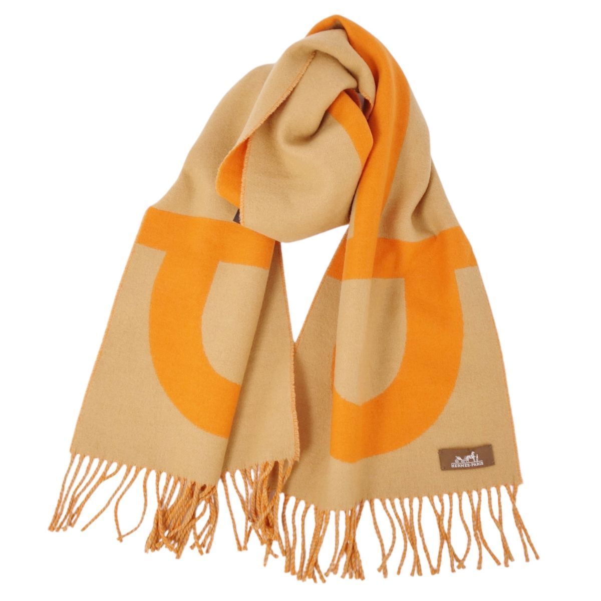 ◆◆HERMES[エルメス]大判ニットマフラー◆◆カシミア100％ HERMES（エルメス） カシミヤ100％ マフラー ストール レディース