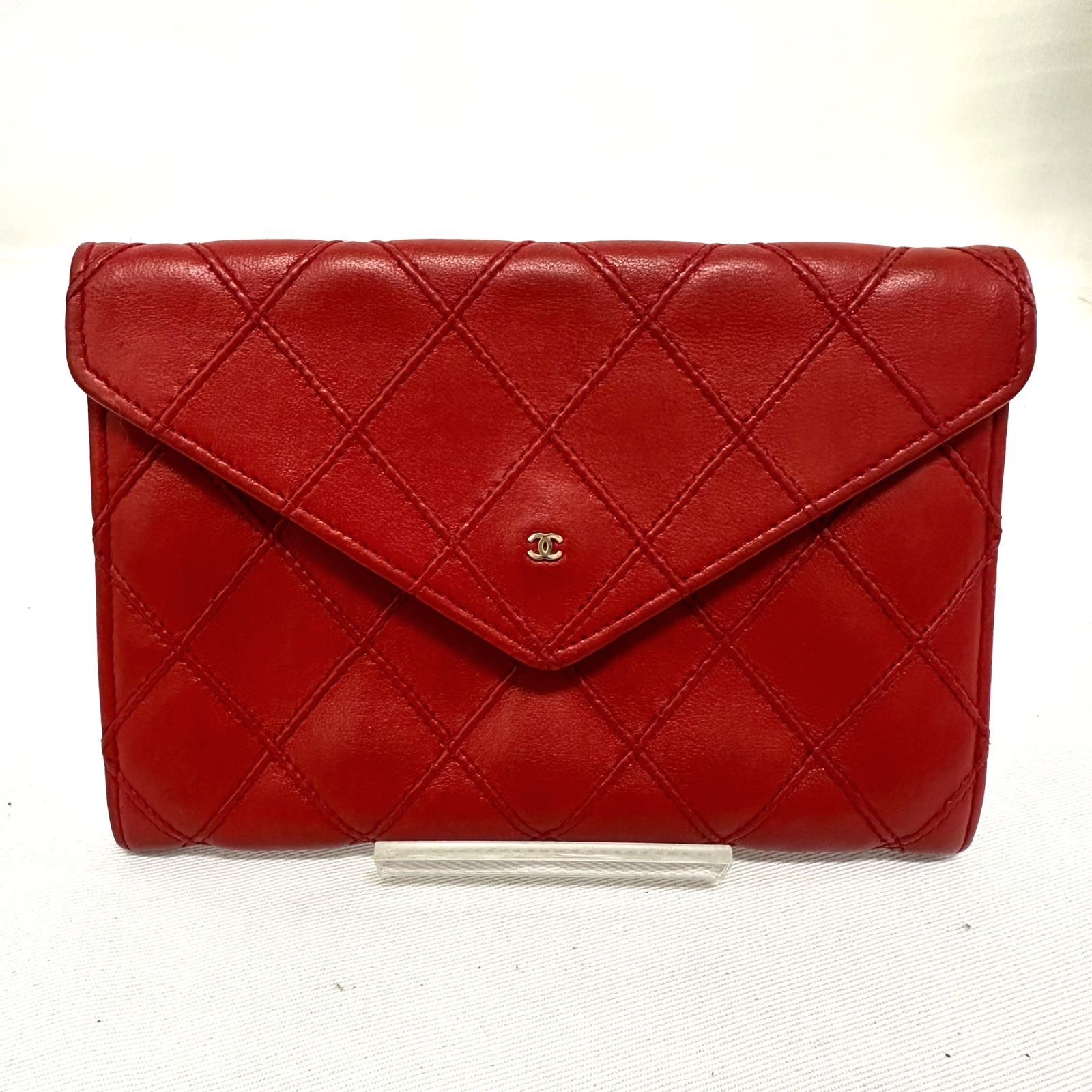 CHANEL シャネル ビコローレ ラムスキン 二つ折り財布 レッド - メルカリ