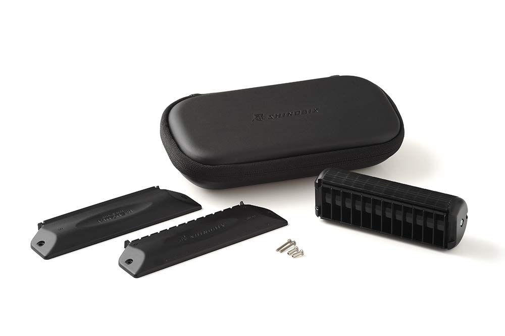 SUZUKI スズキ 忍SHINOBIX クロマチックハーモニカ ユーザーズセット サイレンサー|上下ハーモニカカバー|カバー留めネジ|セミハードケース SNB-48CVS ハーモニカの本体なし