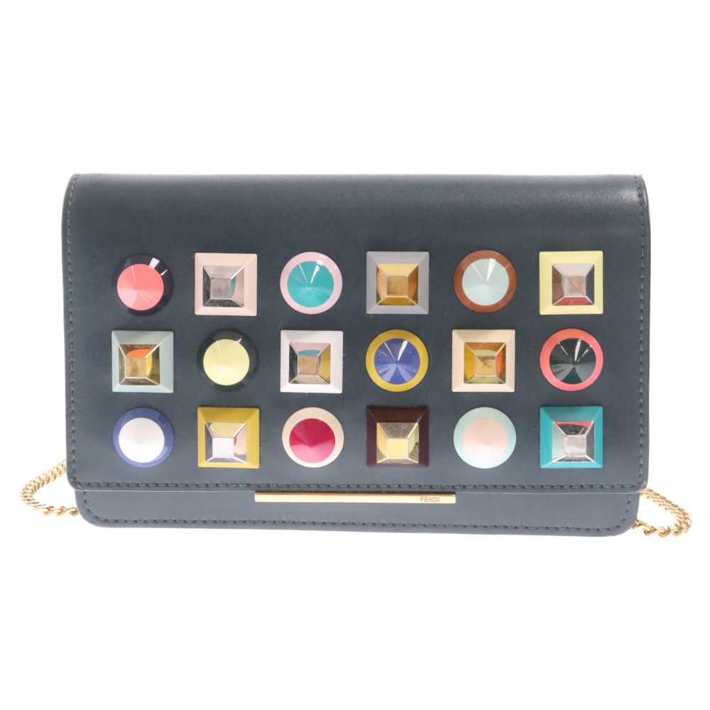 FENDI (フェンディ) マルチスタッズ チェーンウォレット ミニ