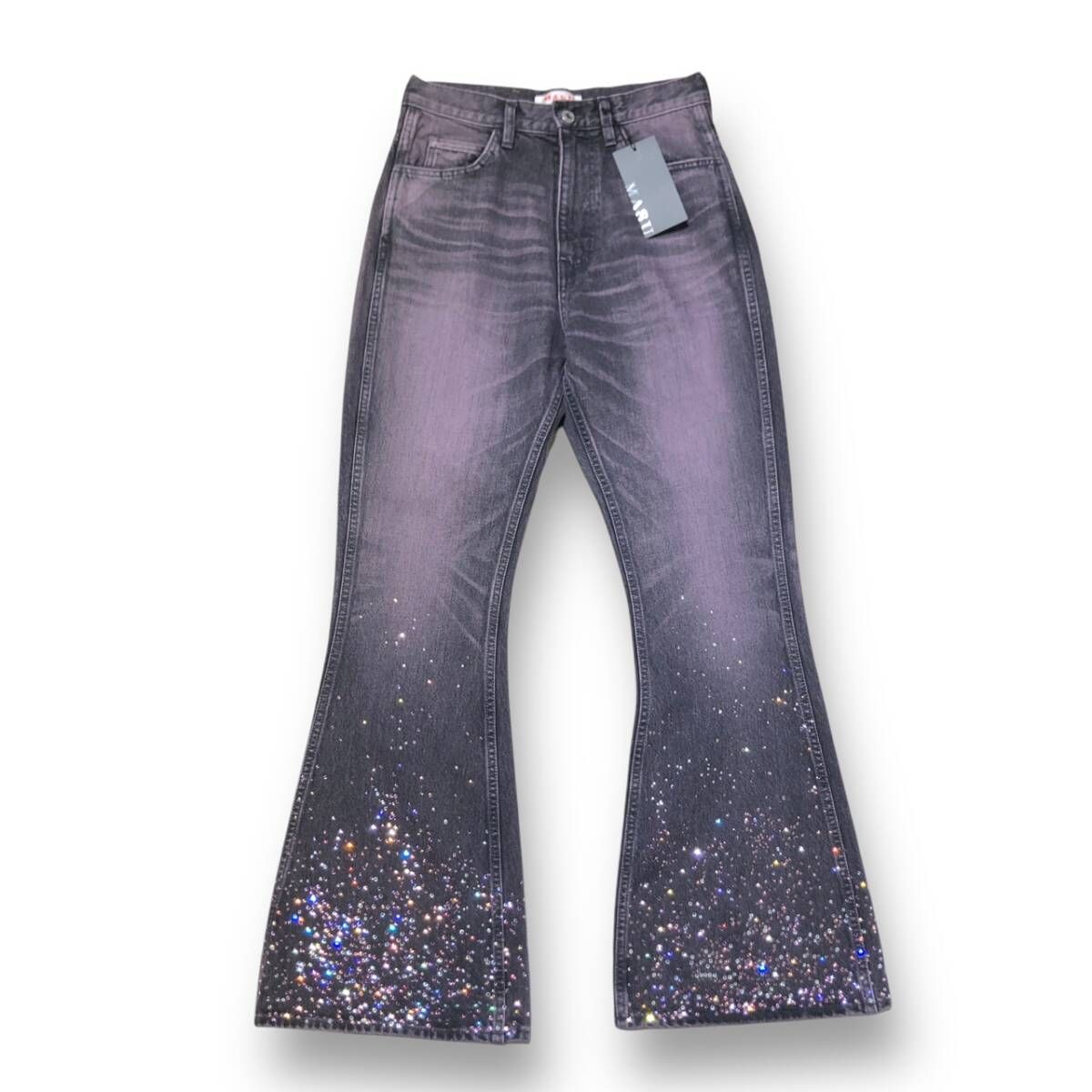 タグ付き 24aw MASU STARDUST BELL-BOTTOM JEANS BLACK PINK 44 エム