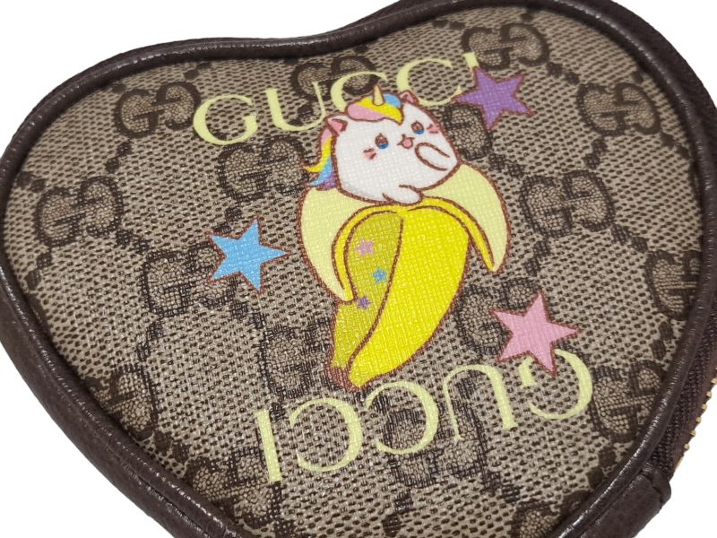 未使用 グッチ ポーチ ケース 小銭入れ ハートシェイプ ばなにゃ ＧＧ柄 ＧＧスプリーム ハート イラスト ＧＵＣＣＩ レディース 未使用 グッチ ポーチ コインケース 小銭入れ ハートシェイプ ばなにゃ