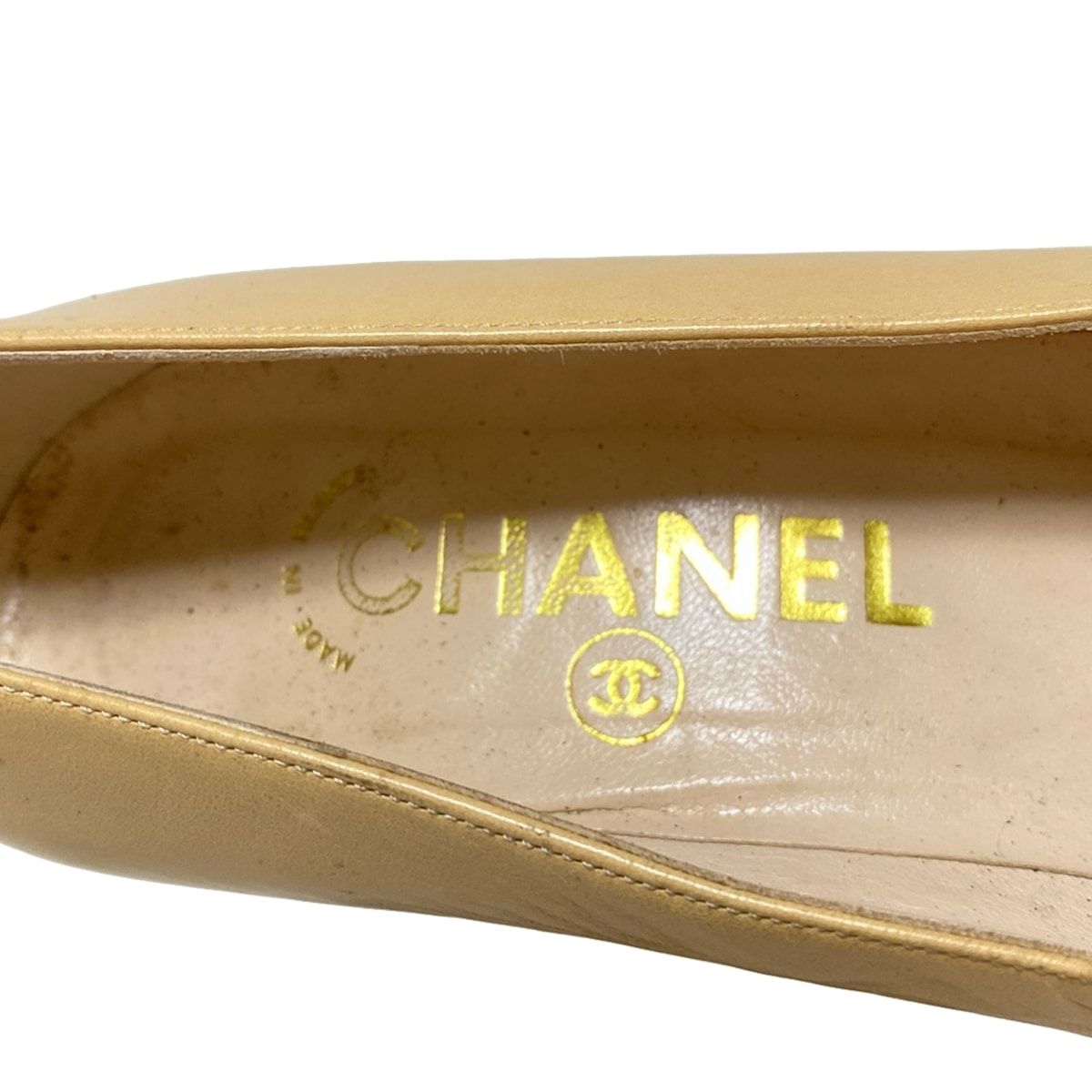 CHANEL(シャネル) パンプス 37 レディース - ベージュ×黒 ココ