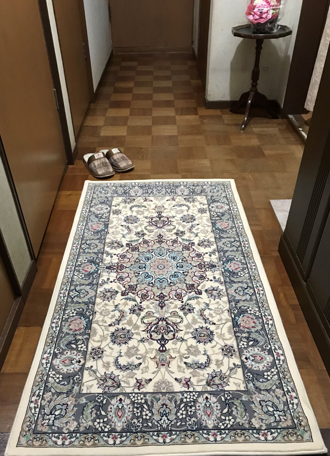 国産再入荷 高密度、輝く、多色織絨毯！本場イラン産 70×120cm‐134001