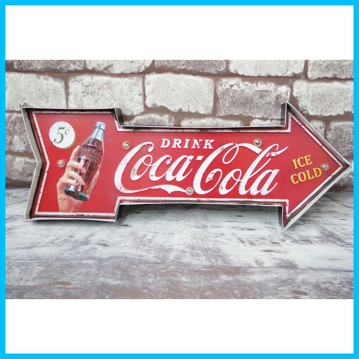 コカコーラブリキ 立体看板 ネオン付き Yahoo!オークション - メタル看板 ネオンサイン コカコーラ 立体