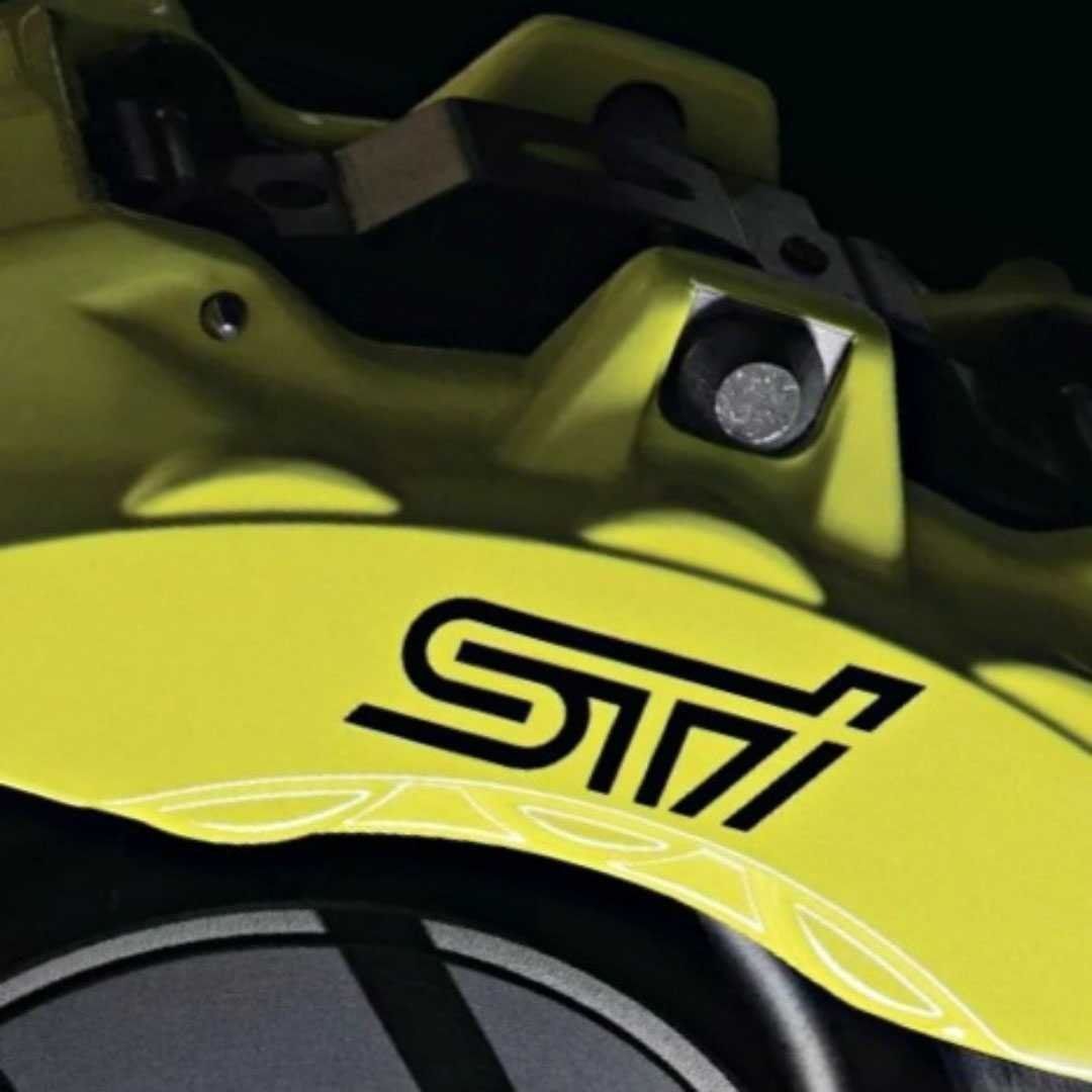 STI カスタム 耐熱デカール ステッカー  ブレーキキャリパー ドレスアップ SUBARU WRX インプレッサ レヴォーグ XV BRZ