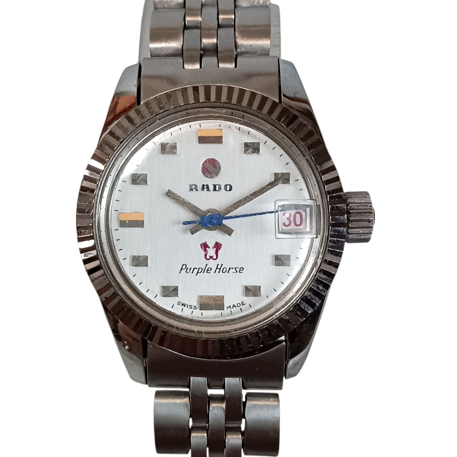稼働 1017-3 RADO Purple Horse ラドー パープルホース レディース 腕時計 779 手巻き デイト