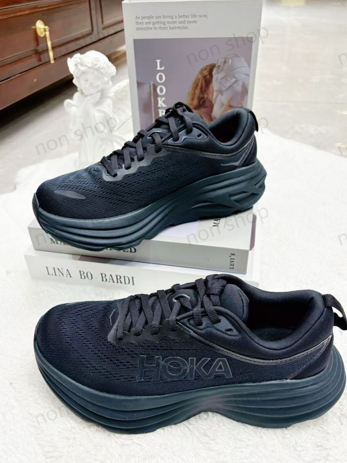 HOKA ONEONE BONDI 8 BLACK ホカ オネオネ ボンダイ8 ブラック 黒 ランニングシューズ スニーカー