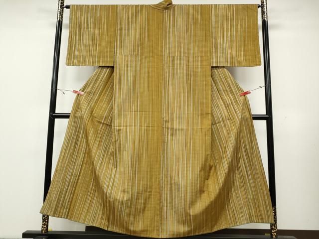 平和屋着物 上質な紬 縞 正絹 CAAY5029ut