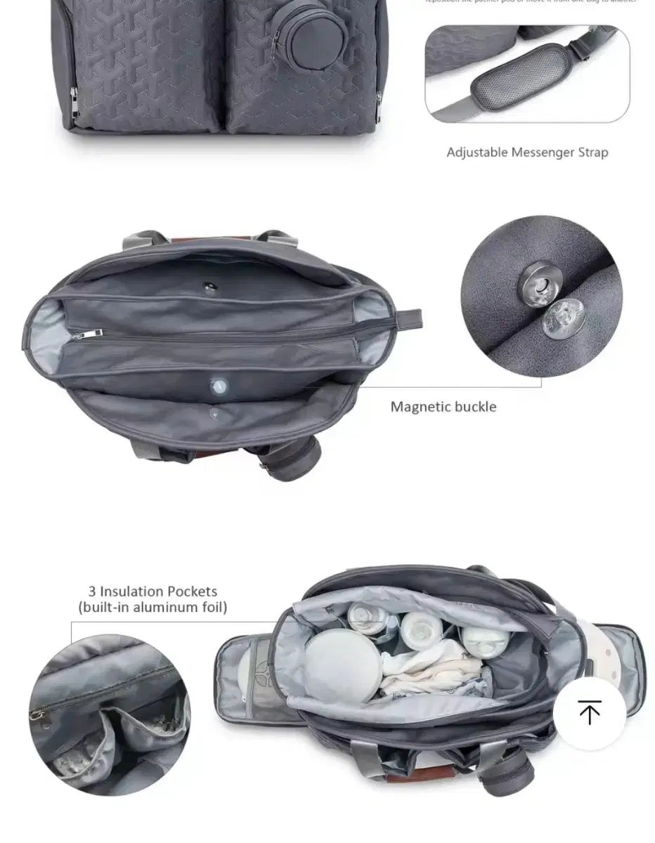 クロスショルダーU字型ベビーカーバッグおむつバッグ ビッグバッグ