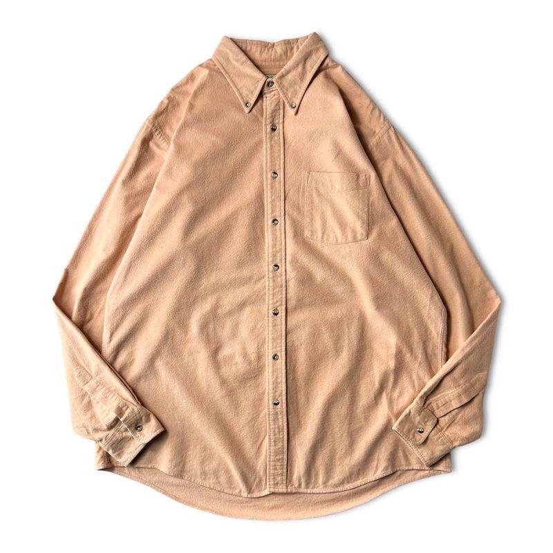 80s LLBean 無地 コットン シャモア クロス シャツ XL / 80年代