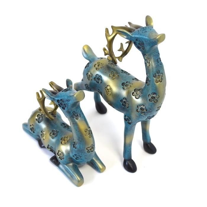 鹿のペアオブジェ しか 鹿 バンビ オブジェ 置物 動物 オーナメント 角