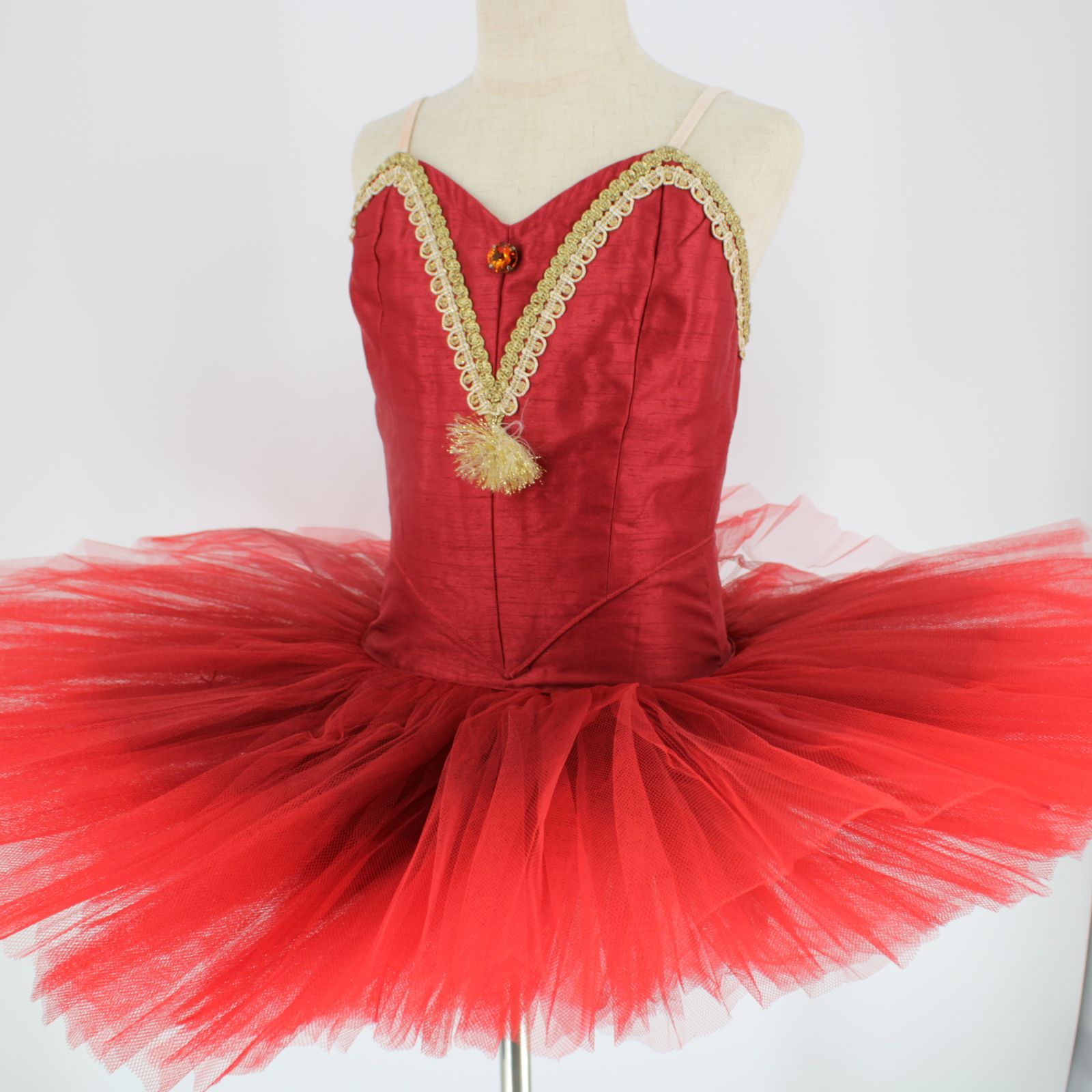 バレエ衣装】レッド チュチュ 発表会 パーティ 子供 ジュニア