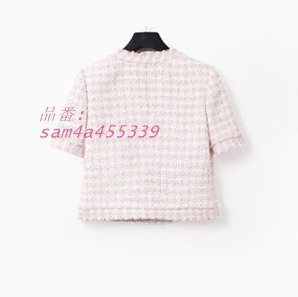 ツイードジャケット レディース ノー半袖 夏 秋 20代 30代 40代 50代 ピンク かわいい 華やか am4a455339