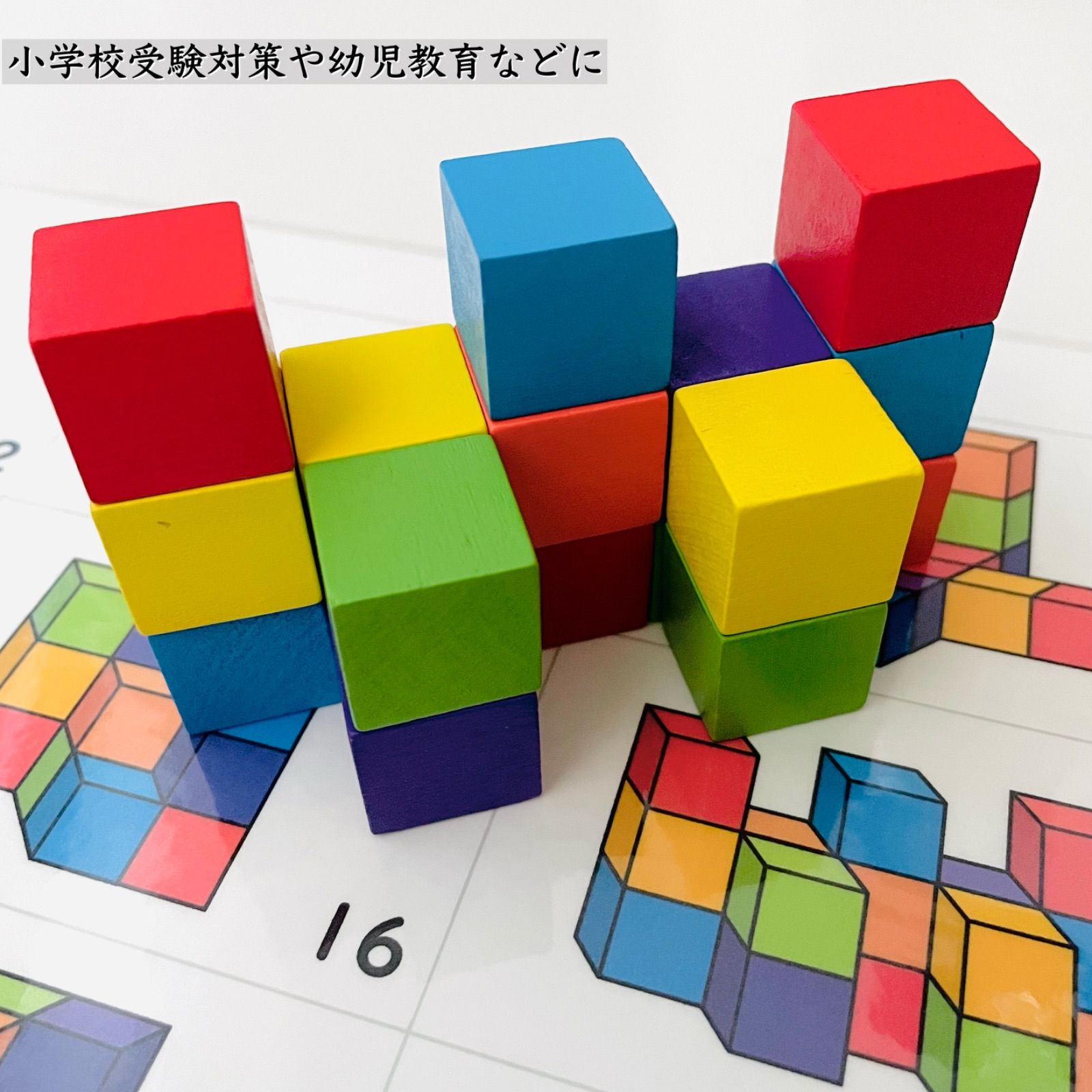 積み木増量】立体図形 積み木問題 小学校受験教材 幼児教育 知育