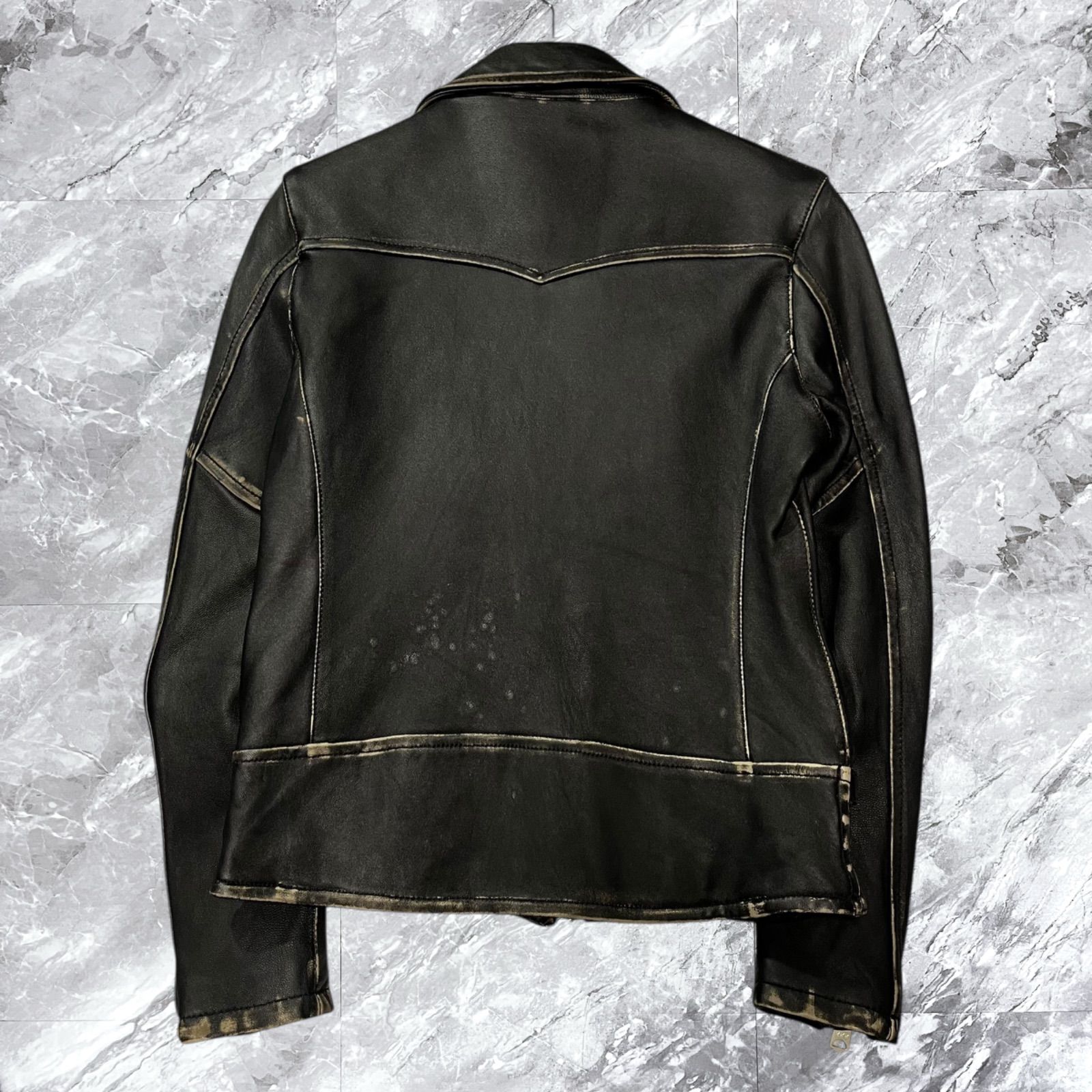 JACKROSE ライダースジャケット ダブル XL ビンテージ仕様 JACKROSE ジャックローズ ダブルライダースジャケット レザー 本革 羊