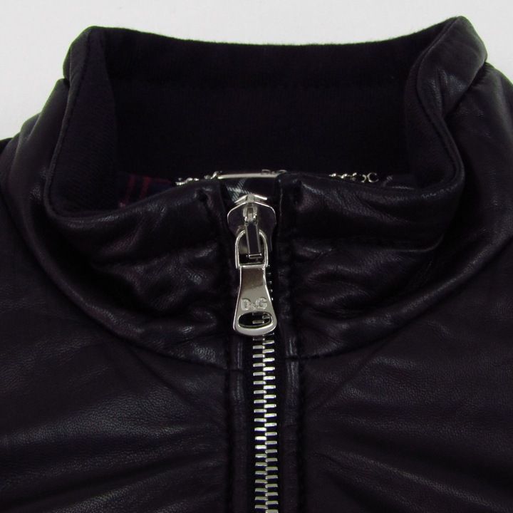 ドルチェアンドガッバーナ レザーブルゾン ジャケット 本革 中綿 アウター 黒 レディース 38サイズ ブラック DOLCE-GABBANA GULLKHAN_COM