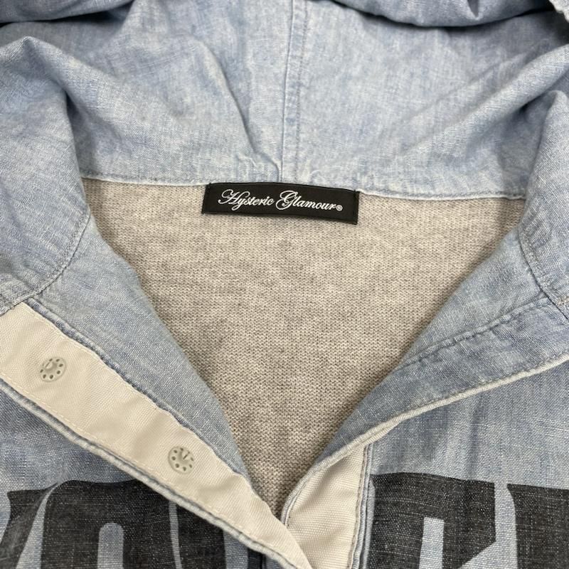 ■近年・美品■ヒステリックグラマー ブルキナコットン シャンブレー ニット PK HYSTERIC GLAMOUR ヒステリックグラマー パーカー 半袖 ブルキナ