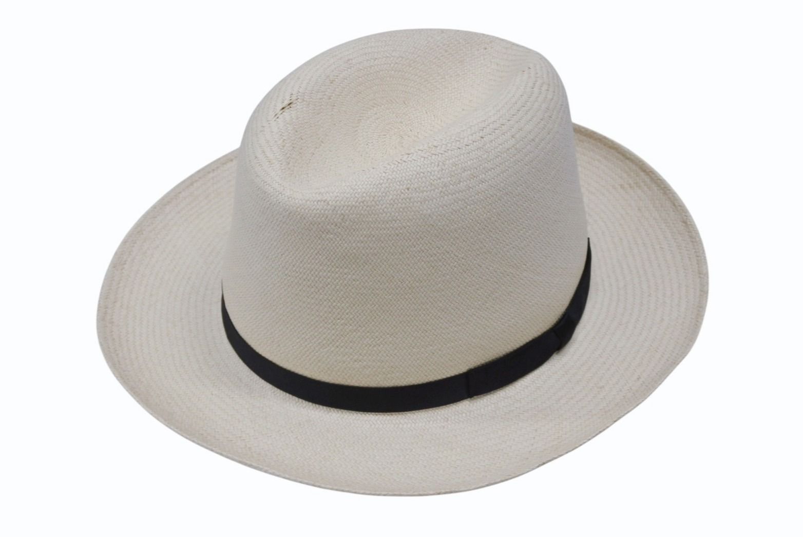 KIJIMA TAKAYUKI キジマタカユキ ハット S-181202 ホワイト ブラック シルク レザー Panama hat plant サイズ2 4b006739