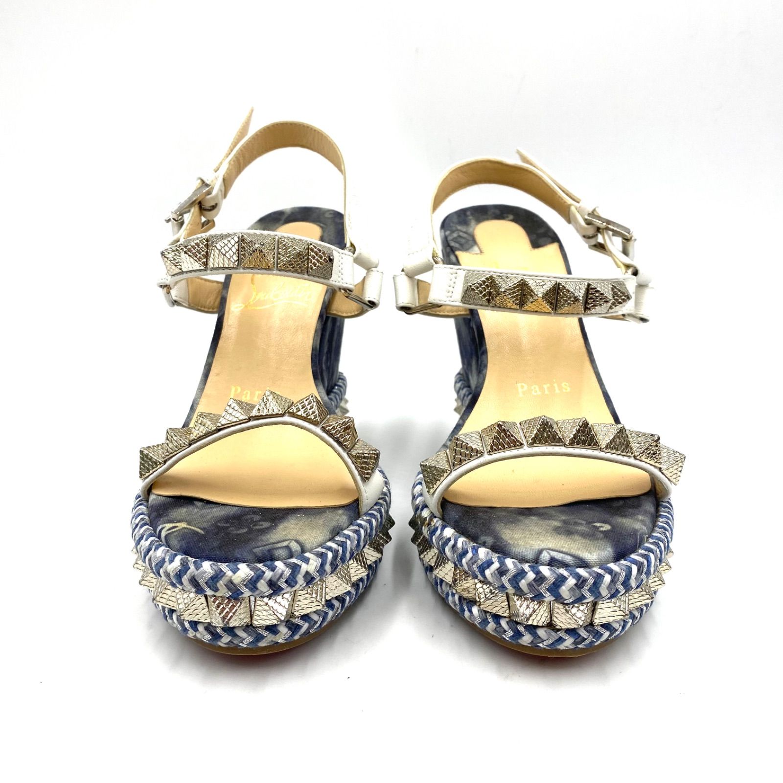 Christian Louboutin クリスチャン ルブタン ピラクロウ ピラクルー スタッズ サンダル ヒール パンプス 35サイズ 22.5cm