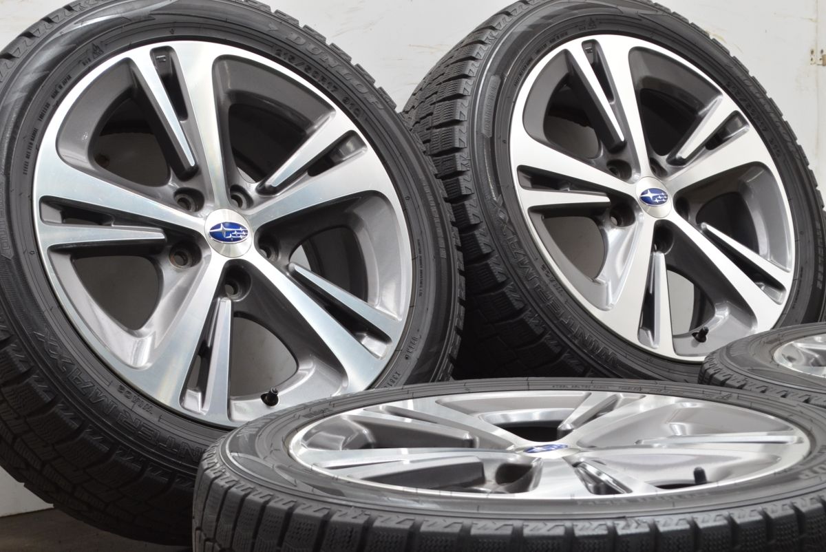ホイールのみ販売 スバル レヴォーグ 純正 17in 7J 55 PCD114.3 ダンロップ WM02 215 50R17 GU インプレッサハッチバック 流用