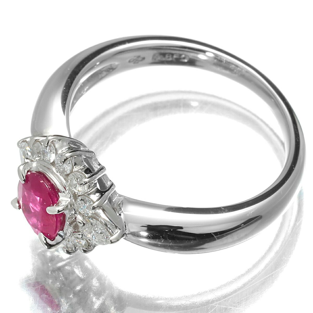 ジュエリーマキ ヘイローデザインリング 指輪 ルビー 0.62ct  