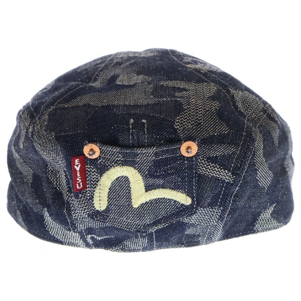 EVISU エビス　ハンチング　デニム EVISU (エビス) デニム ジャガード柄 ハンチング帽子 キャップ