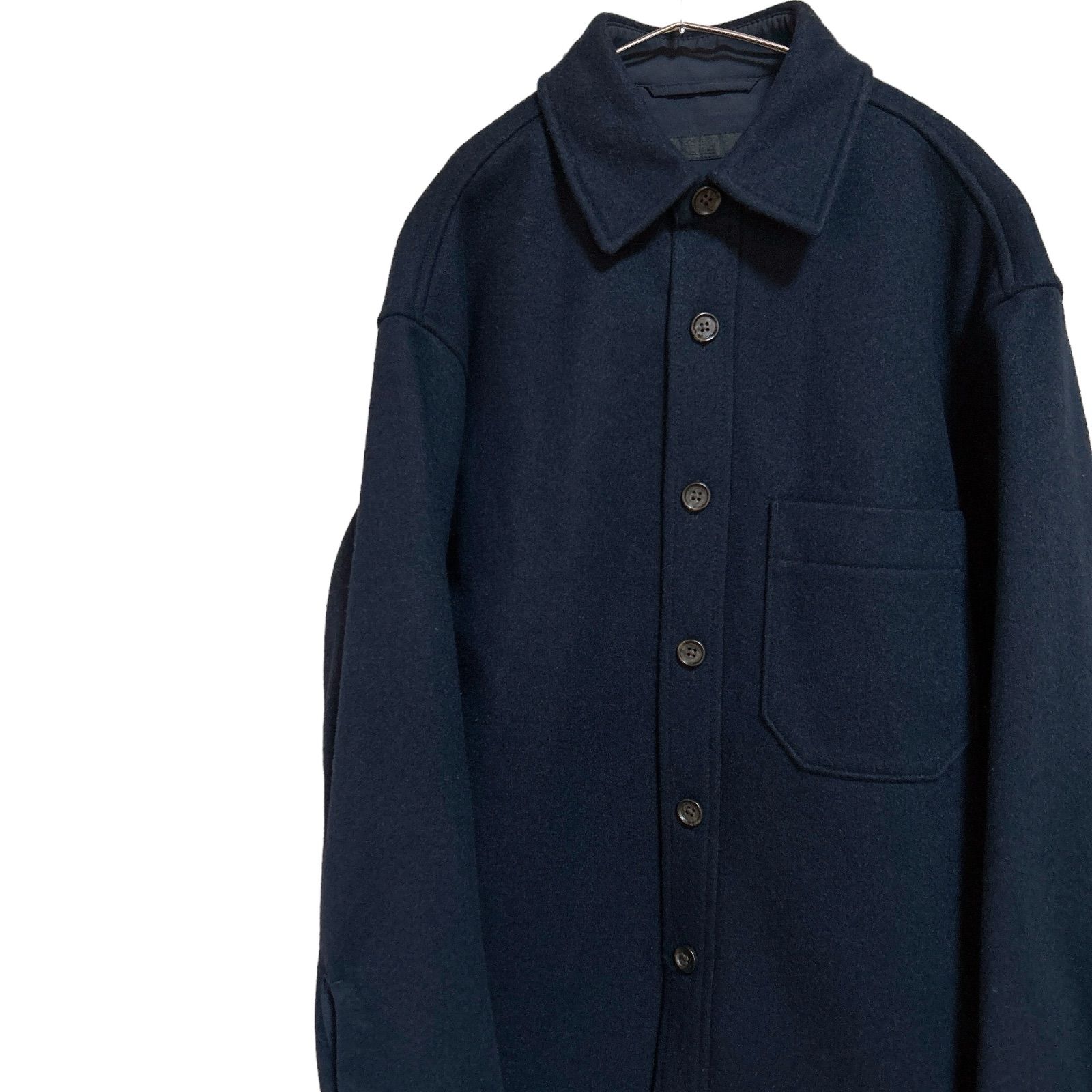 UNIQLO ユニクロ コート ジャケット 紺 ネイビー メンズ 男性 S オシャレ シンプル かっこいい 暖かい 冬 秋