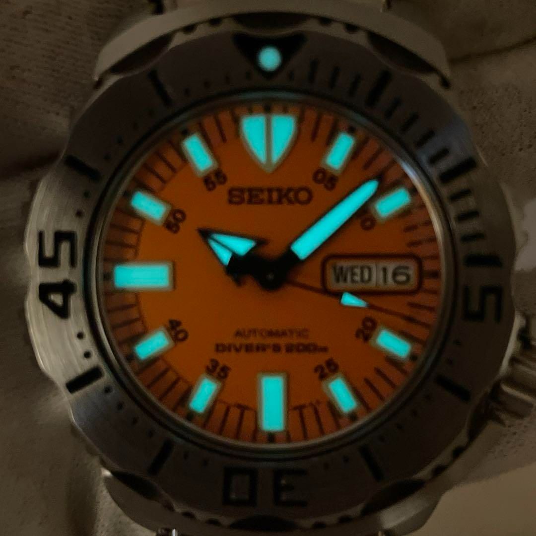 セイコーオレンジモンスター機械式自動巻き　ダイバー200m防水ねじ込み式リューズ SEIKO オレンジモンスター セイコーオレンジモンスター機械式自動巻き