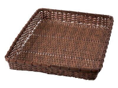 樹脂かご ダンベイ 深 茶 40号 竹かご 角盆 樹脂 ざる かご 樹脂カゴ 樹脂籠 業務用