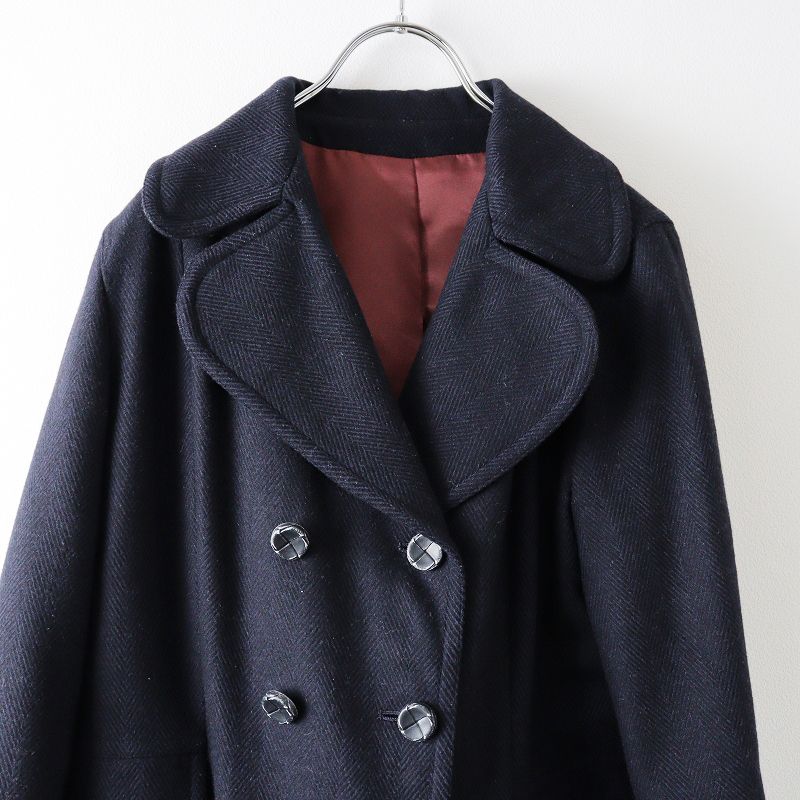 SOUTIENCOL ロイヤルコート ウールカシミヤ ヘリンボーン ロイヤルコート〉ウール カシミヤ ネイビーのコーデ | Daja