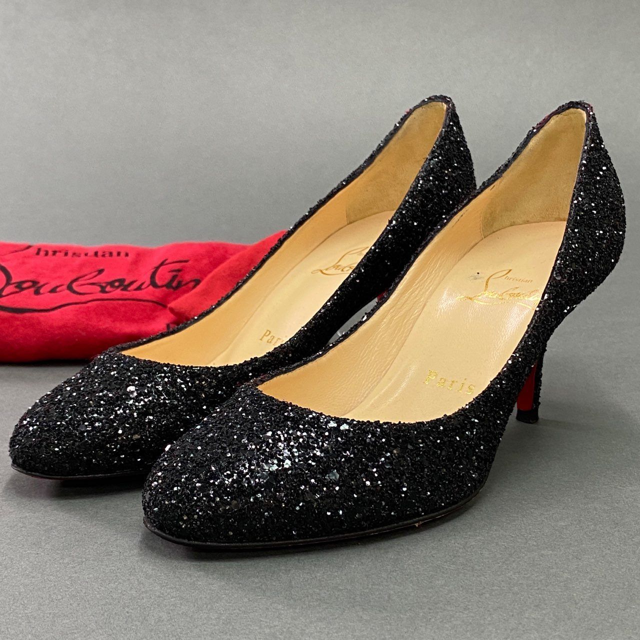 6a10 Christian Louboutin クリスチャンルブタン グリッター ラメ 