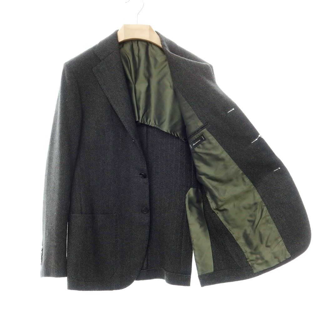 中古】サルトリオ Sartorio ウール ヘリンボーン テーラードジャケット
