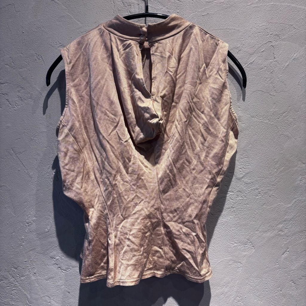 Mame Kurogouchi マメクロゴウチ 18SS Sleeveless tops ノースリーブカットソー MM18SS-JS064 ベージュ size 1 代官山A10