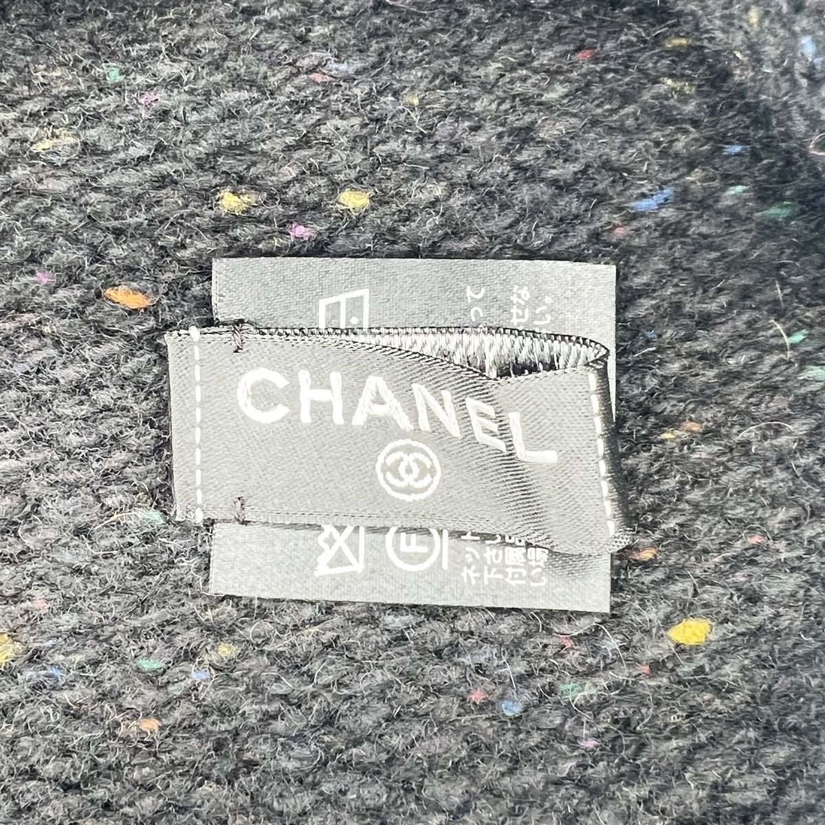 CHANEL 1995年 ニット ココマーク　 VINTAGE 定番 カシミヤ CHANEL 1995年製 カシミアCCマークボタンカーディガン ネイビー