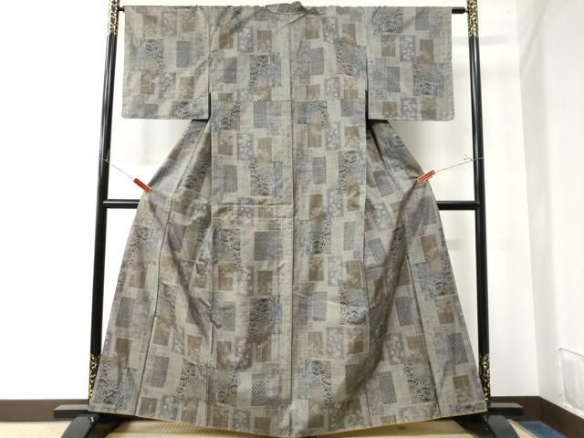 平和屋着物■極上　本場大島紬　9マルキ　地空き　鞠花文　逸品　未使用　CYAA2742s5