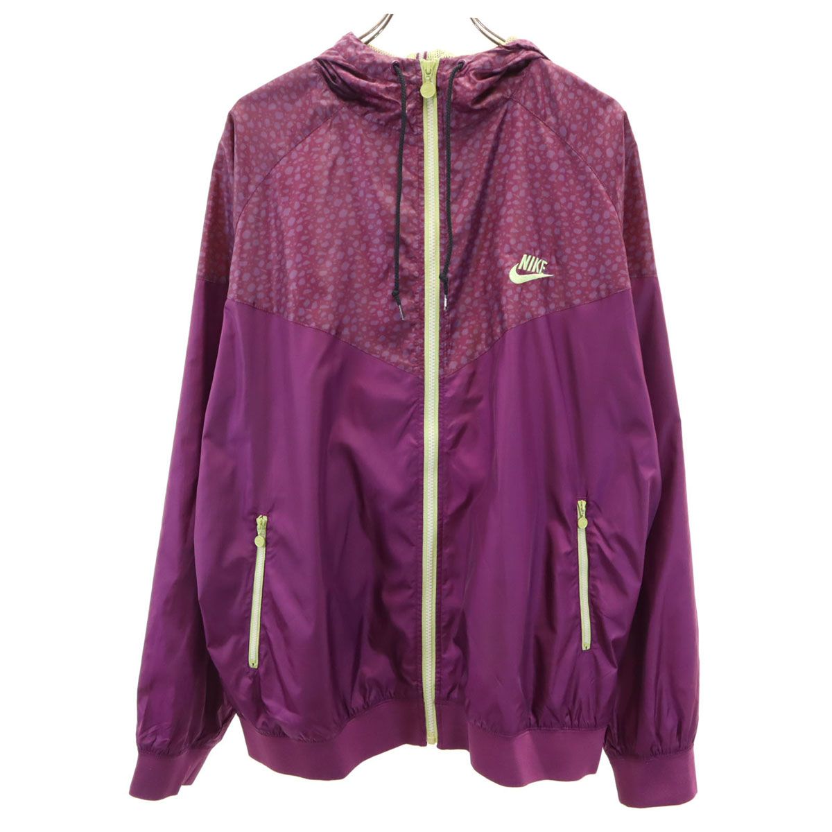 NIKE ナイキ 柄切替 ウインドブレーカー XL パープル 裏メッシュ