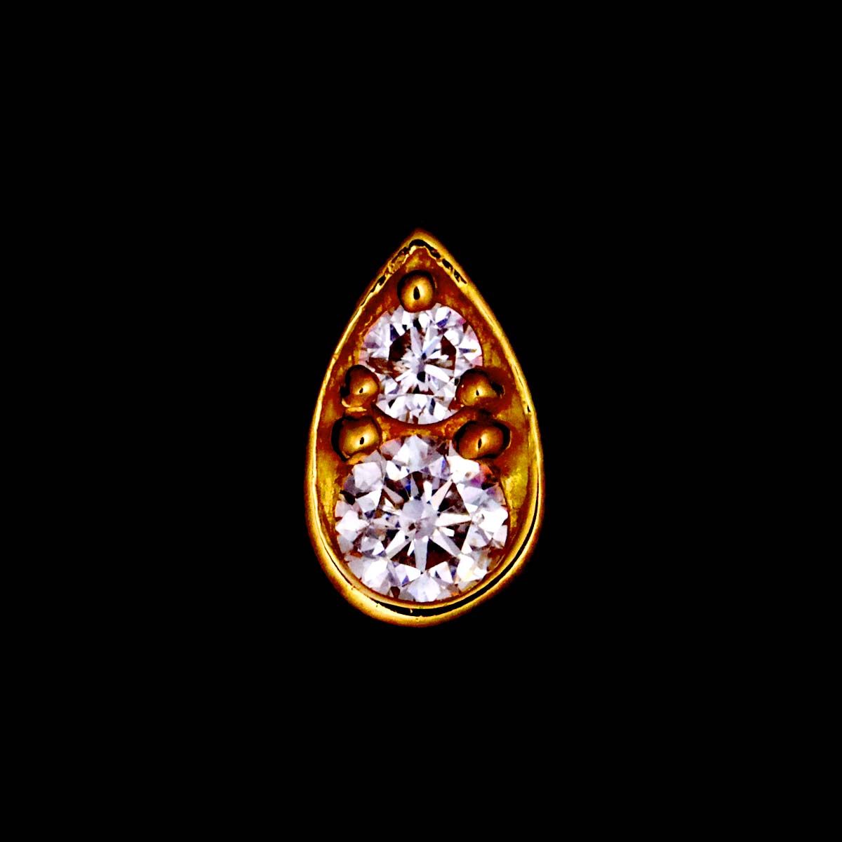 ヴァンドーム青山 Vendome Aoyama ダイヤ ピアス K18 YG イエロー