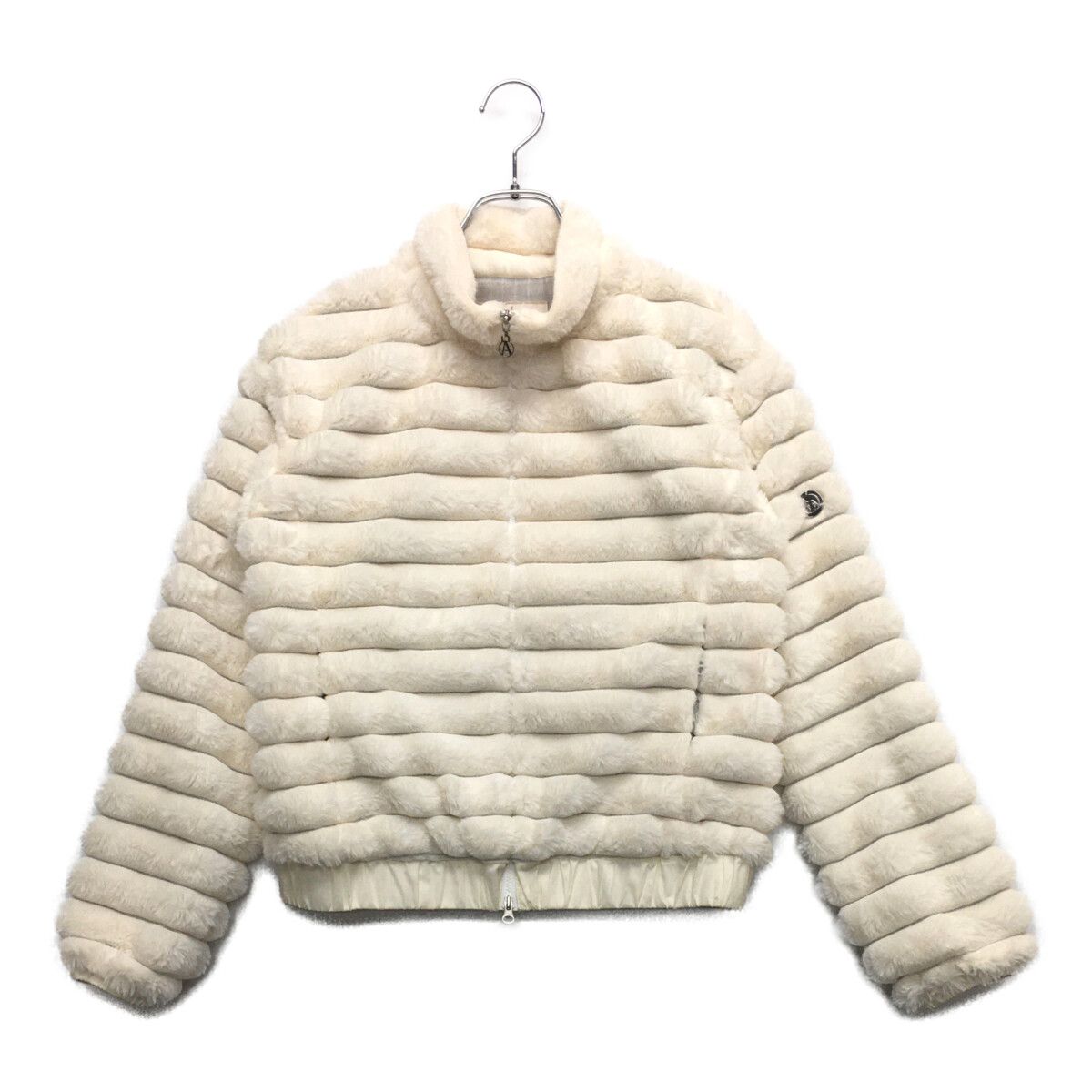 coco 中古 アダバット adabat レディース ブルゾン 38(M) 白 ホワイト ダブルジップ ボア 銀色裏地付き 中古 レディース アダバット adabat ブルゾン 38(M) 白 ホワイト