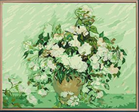 ゴッホホワイトローズ装飾絵画油絵