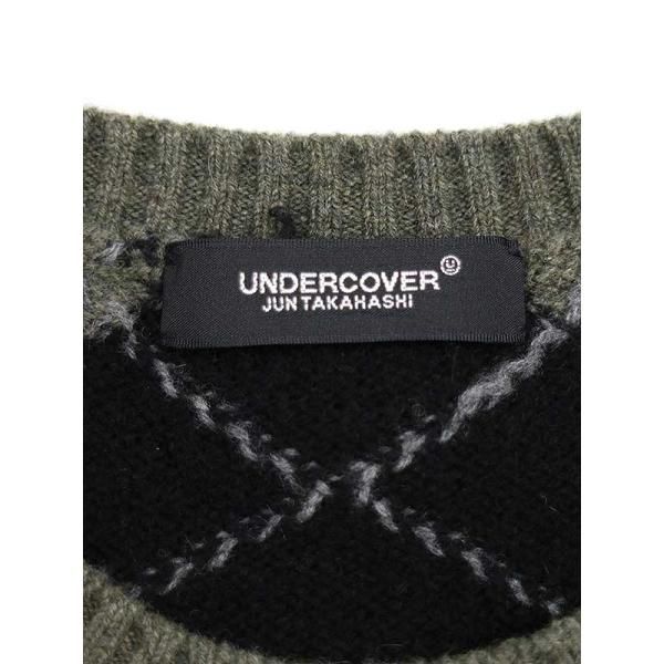 UNDERCOVERアンダーカバー21AWアーガイルカシミヤニットセーターカーキ