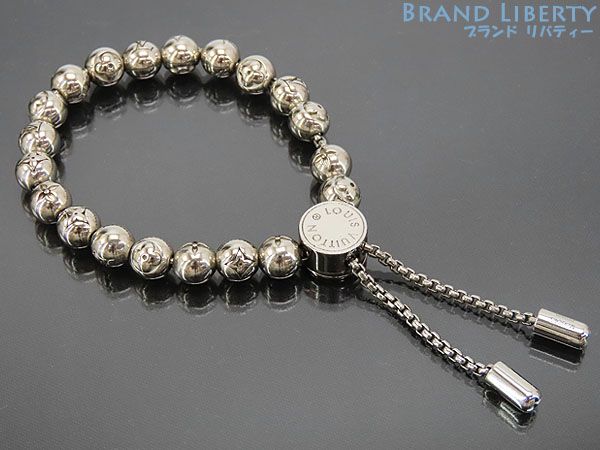 【美品】ルイヴィトン　LOUIS VUITTON　ブラスレ パール モノグラム　ボール チェーン　ブレスレット　腕輪　シルバー　M68246