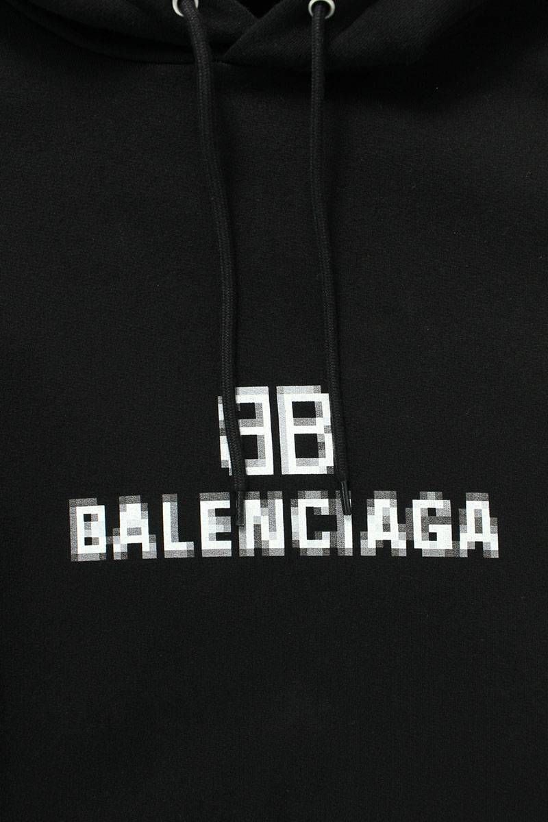 バレンシアガ 21AW 600583 TKVI8 ピクセルBBロゴパーカー メンズ XS  