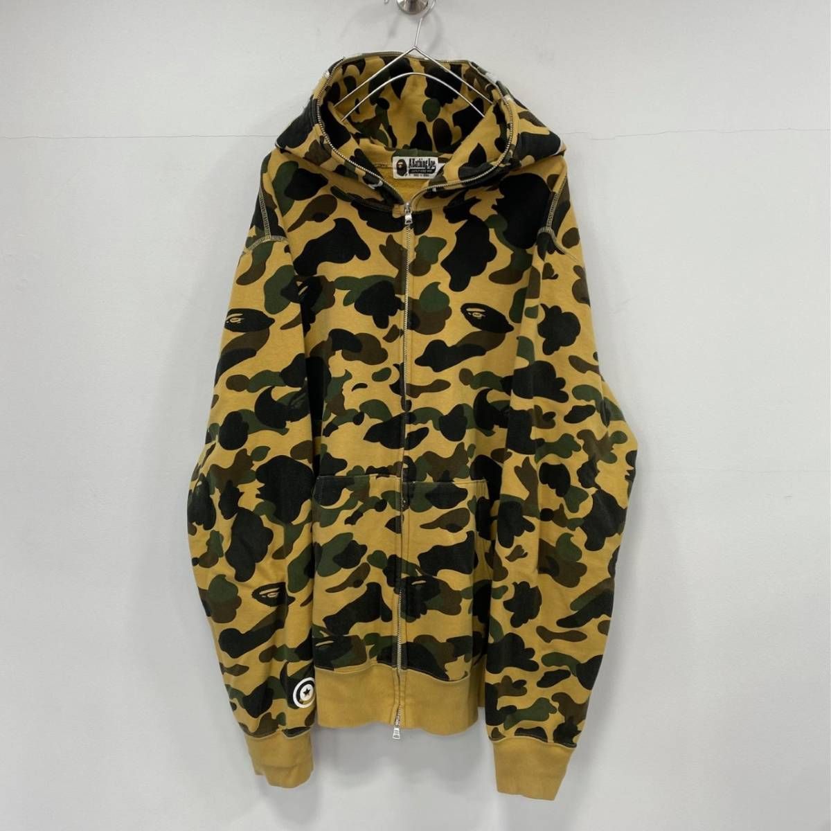 希少サイズ A BATHING APE 迷彩柄 フルジップパーカー スフウェット