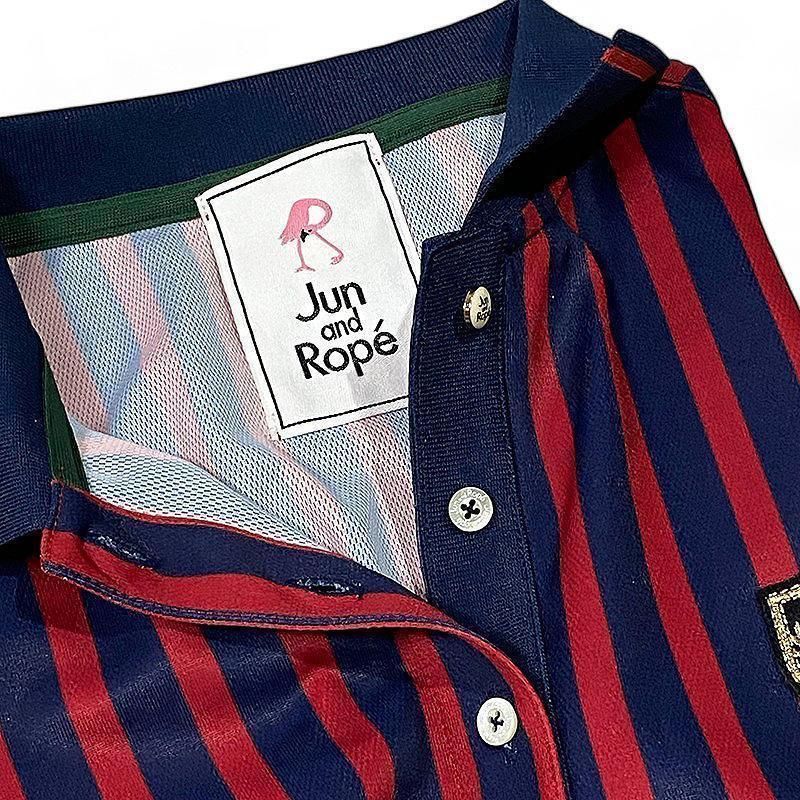 JUN&ROPE ジュンアンドロペ 半袖 ポロシャツ ストライプ S